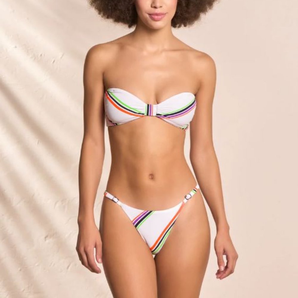 NWT  Maaji Pinstripe Amber Strapless Bandeau Bikini Top SIZE S M L XL